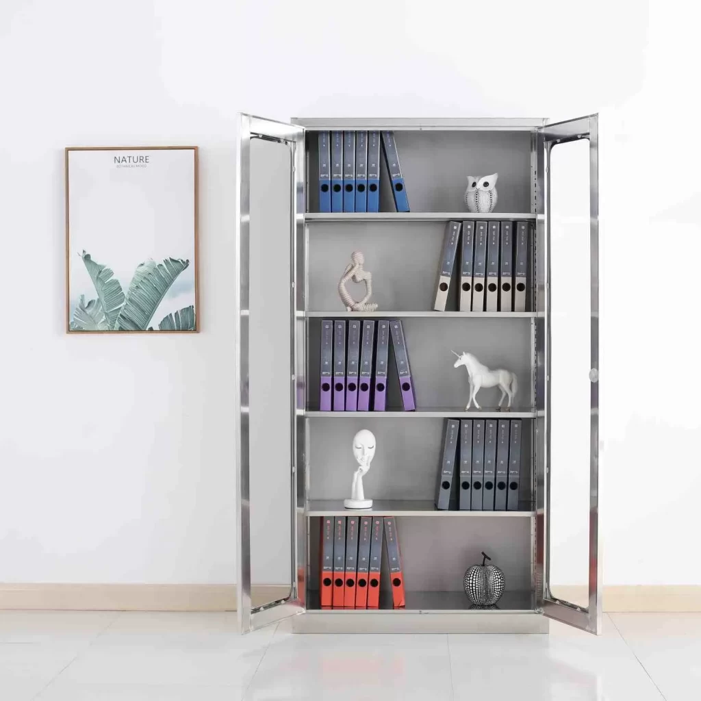 stainless steel glass file cabinet