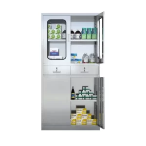 two-door stainless steel medical cabinet