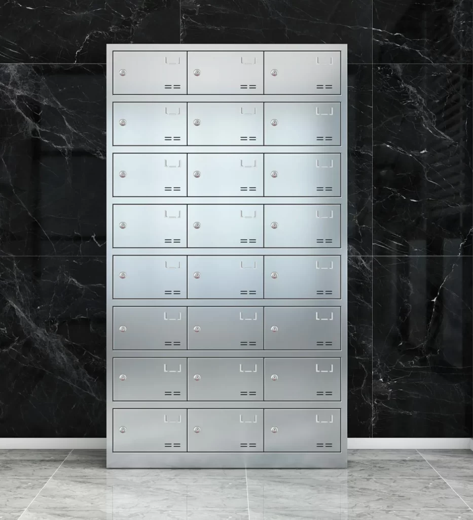 24-door stainless steel plate cabinet