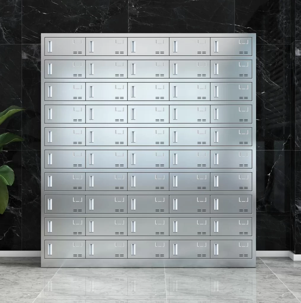 50-door stainless steel plate cabinet