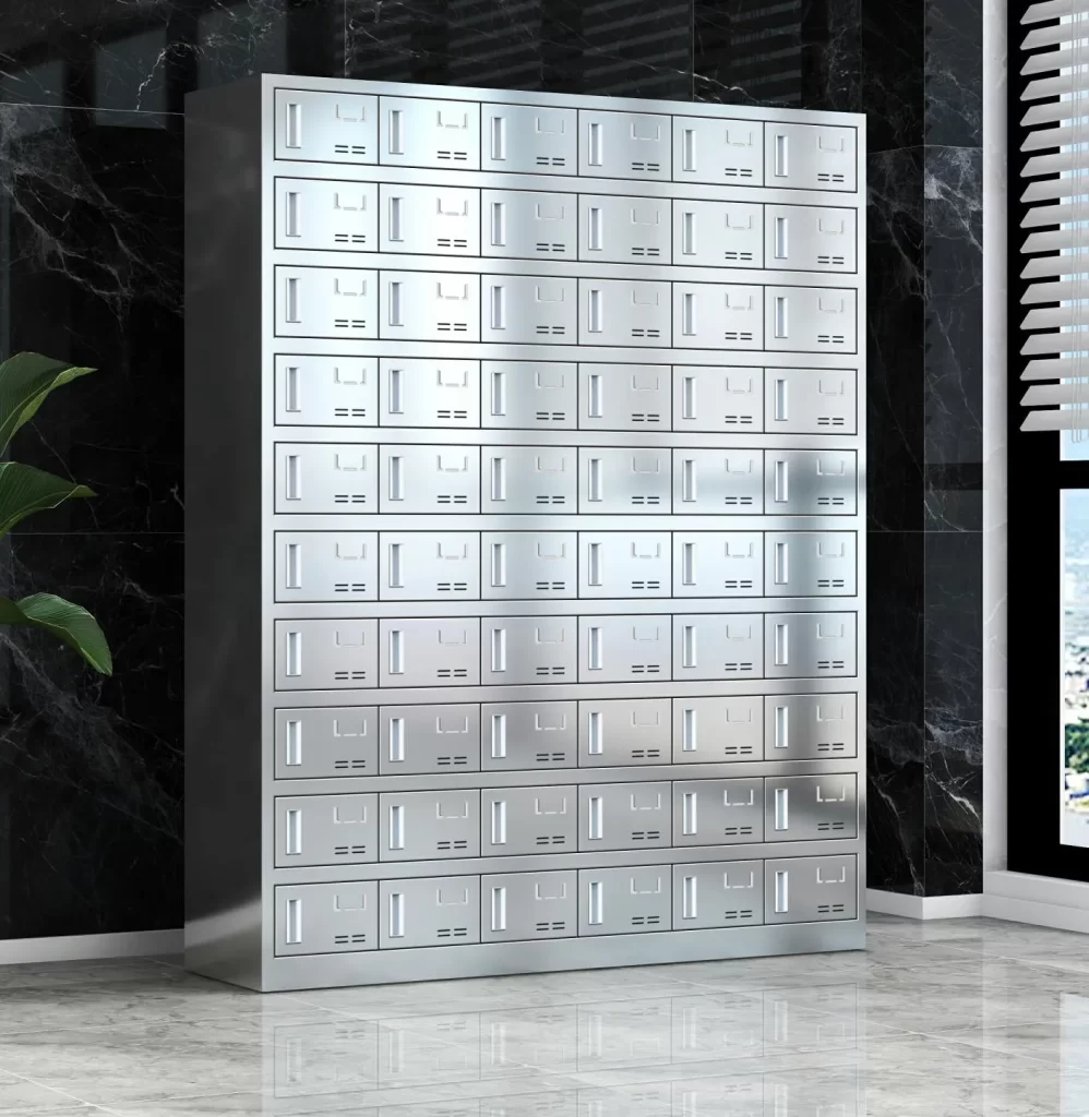 60-door stainless steel plate cabinet