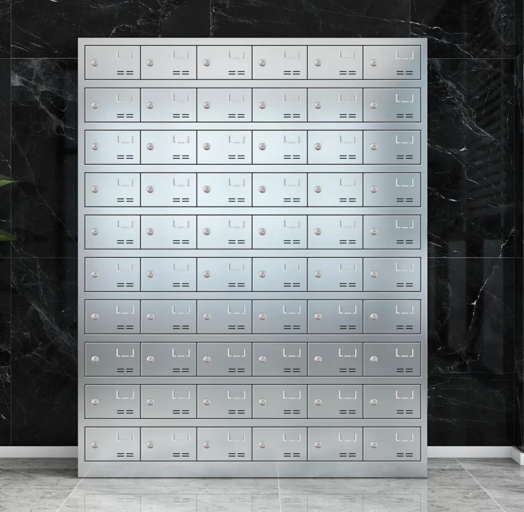 60-door stainless steel plate cabinet