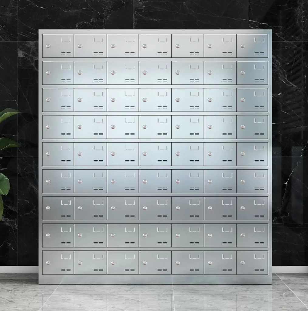 63-door stainless steel plate cabinet