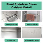 stainless steel cleaning cabinet detail