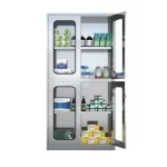 upper and lower glass stainless steel medicine cabinet